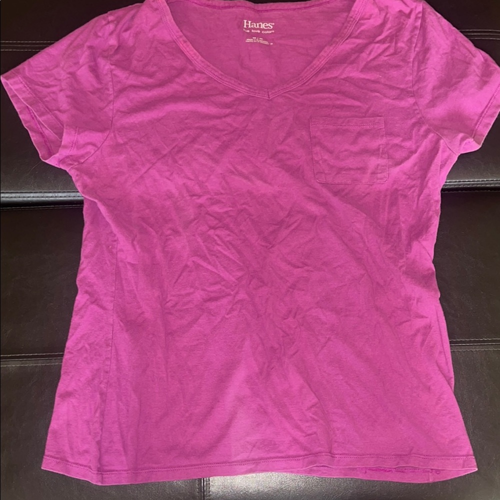 Hanes Pink Fitted Short Sleeve T-Shirt